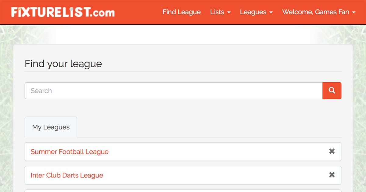 Competitive 2.0 — League Table | Fixture List